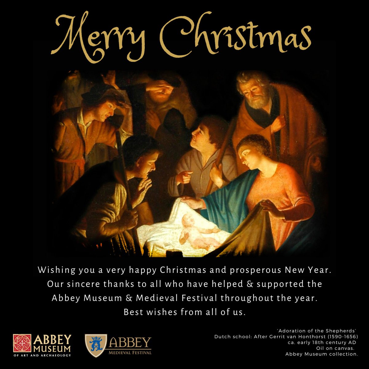AbbeyMuseum's tweet photo. Take time to honour yourself so you can be great and inspire others to live fulfilled lives!  Happy Christmas and a Prosperous New Year from us all at the Abbey Museum! 

#AbbeyMuseum #MerryChristmas #GiveThanks https://t.co/e94zTpAcIz