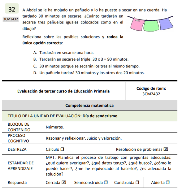 educaINEE's tweet photo. Pregunta de la #Evaluacion3EP del proceso “Razonar y reflexionar” #CompetenciaMatematica . Consulta la prueba completa en  https://t.co/4zb4BcYQ57 https://t.co/QA1zUK55cz