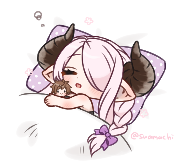 ナルメア(グラブル) 「ネコメアさんとスヤメアさん過去にちょっと描いてたね 」|まち🐻‍❄️のイラスト