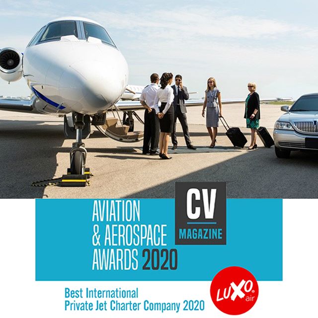 We are happy to announce that LuxoAir has won “Best International Private Jet Charter Company 2020” award at the CV Magazine Aviation &amp; Aerospace Awards. Many thanks to our wonderful team and everyone one who supported us this year.⁣
⁣⁣<a href="/LuxoAir/">LuxoAir</a> “Fly in Style, Fly with Class”