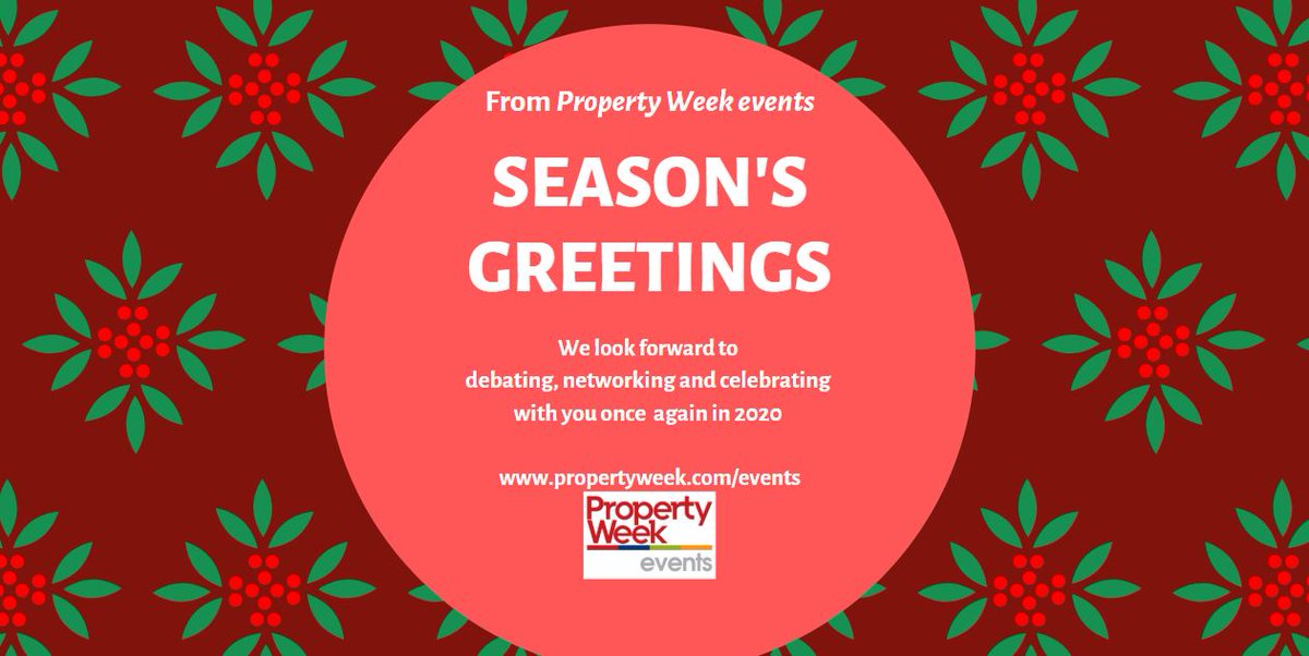 PWMAllstars's tweet photo. Season's greetings from @PropertyWeek events, we look forward to debating, networking and celebrating with you once again in 2020. Next event #PropertyAwards25 celebrating excellence and your successes of 2019 https://t.co/cfTHN4rL34 https://t.co/bRFodtYa1h
