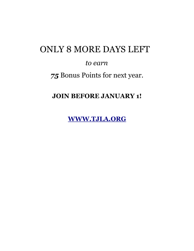8 Days To Earn 75 TJLA Bonus Points conta.cc/2ZiMJa0