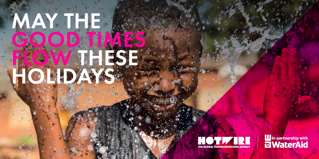 These holidays, we're partnering with <a href="/wateraid/">WaterAid</a> to support its goal to make clean water, decent toilets and good hygiene normal for everyone, everywhere. Here's to a happy and healthy holiday season! hotw.re/2KQePnh.