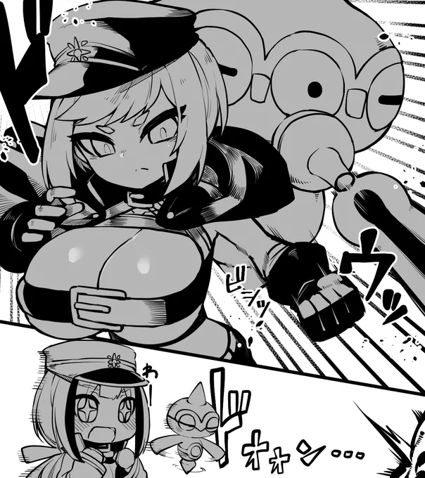割とカッコいい系のカヤさんが描きたかった レモンちゃんキメるとこみてて… チャレンジャーとかとバトルしてるやつ  #ロリ巨乳ジムリーダーズ 