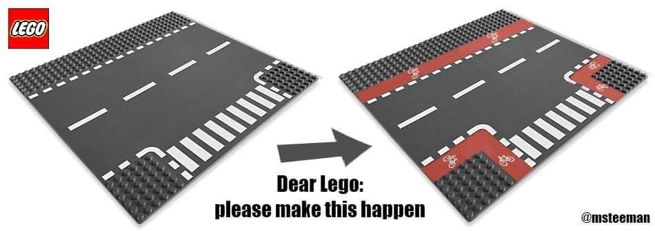 Saw this in a FB biking group - too good not to share! Infrastructure for sustainable travel shouldn't be an after-thought. It would be great if everyone could see it as being so necessary, including Lego 🤩#cyclelanes #sustrans #LEGO #zeroemissions #bikecommuter #newyearnewme