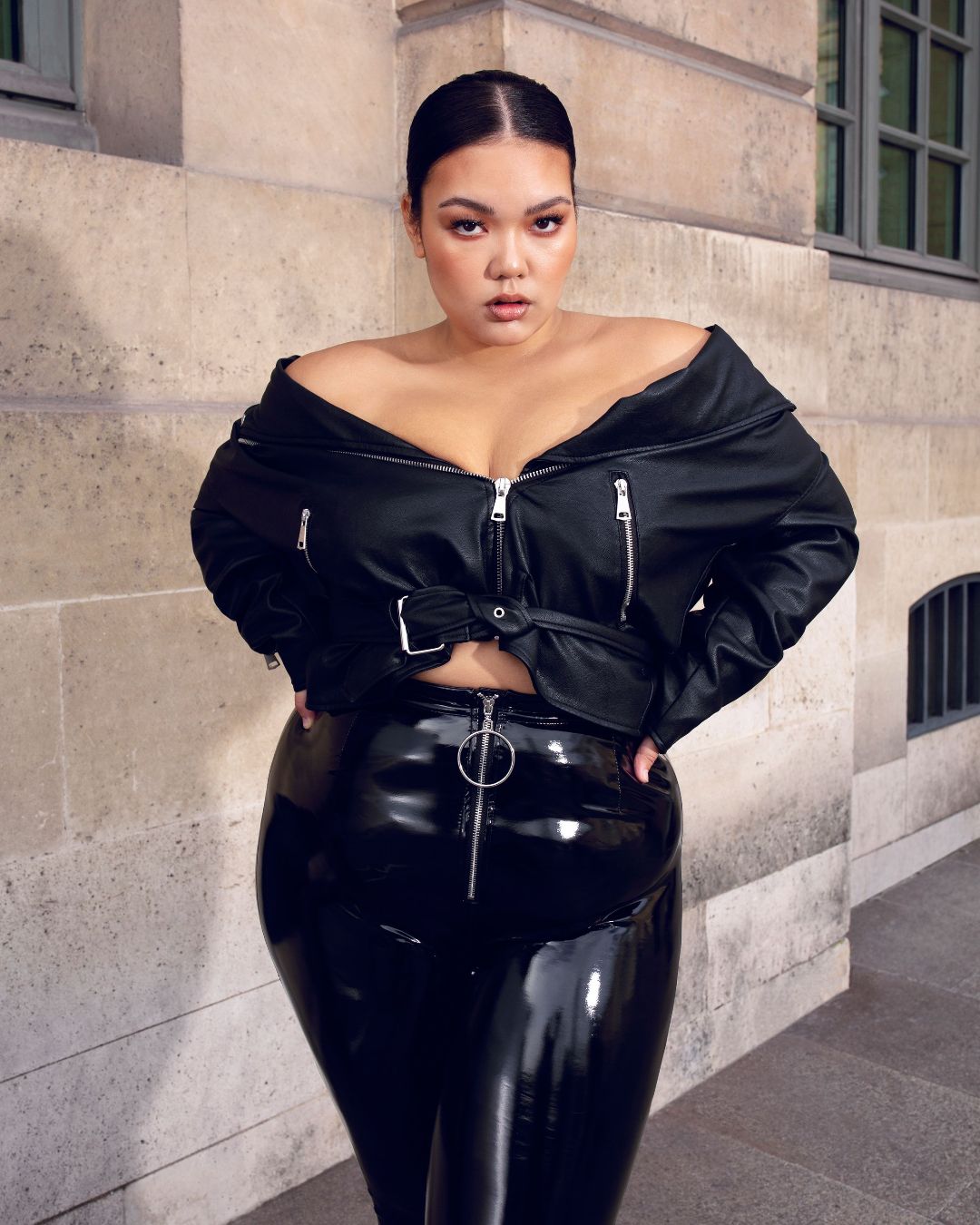 Latex top trousers missguided