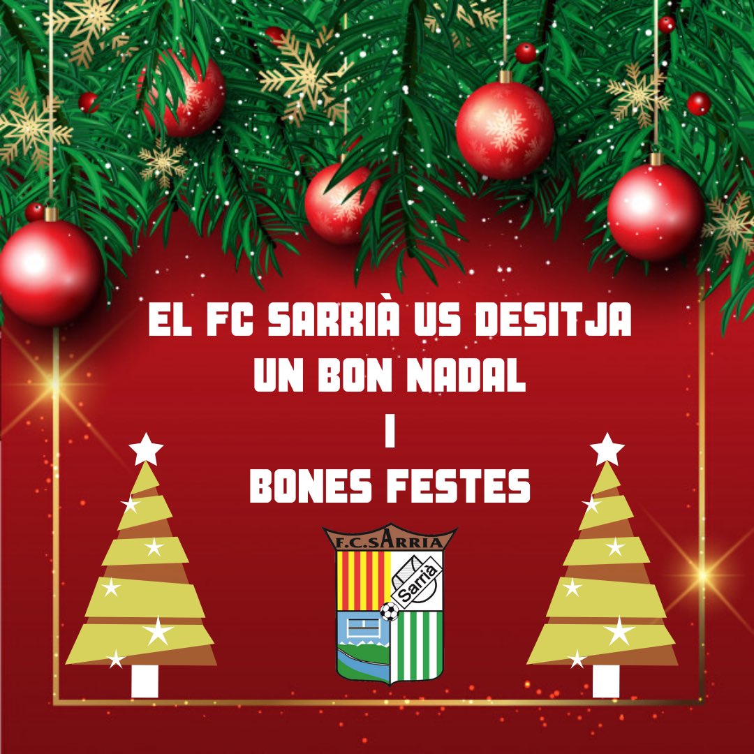 FCSarria's tweet photo. Bon Nadal a tothom 🎄 https://t.co/UB1dMLwZnU