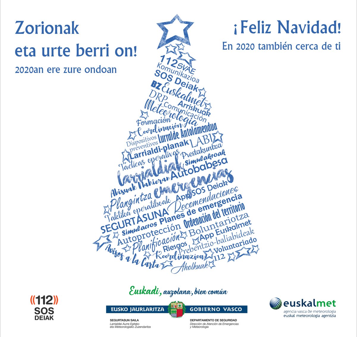 Gaur gauean eta bihar larrialdietan lan egiten duzuen guztioi istilurik gabeko Gabon Gaua eta Eguberri zoriontsua opa dizuegu.__A todas las personas que trabajáis en emergencias esta noche y mañana os deseamos una Nochebuena sin incidentes y una Feliz Navidad. #Zorionak2020