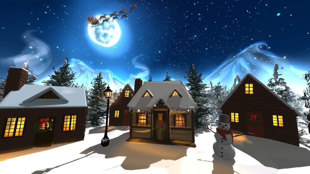 VR_Rosie's tweet photo. Merry #ChristmasEve everyone! Here’s some stills for you of my #TiltBrush winter wonderland so far! Which is coming together as part of my #VR advent ✨❄️ just one sleep left till the big reveal. 👀 ! Hope you’re all having a lovely day. 🎄✨ #VRArtist https://t.co/Fel0iNHT2K