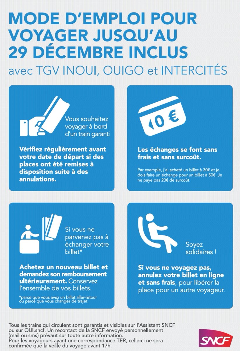 Tous les trains <a href="/TGVINOUI/">TGV INOUI</a> @ouigoSNCF et <a href="/Intercites/">Intercités</a> garantis sont maintenant visibles sur tous les canaux de vente jusqu'au 29 décembre inclus et bonne nouvelle nous avons décidé de rétablir le service #junioretcie dès jeudi sur 140 trains <a href="/TGVINOUI/">TGV INOUI</a> 

CP : bit.ly/34YigQ1