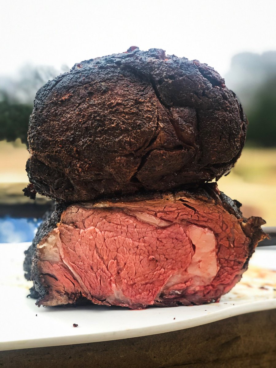 Meat Church On Twitter Love Me Some Prime Rib For Christmas This Rib Roast Was Slathered In A Mix Of Dijon Mustard Fresh Garlic Then Seasoned With Our Holy Cow
