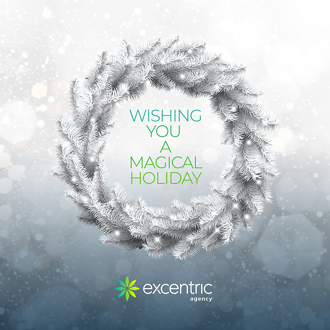 ExcentricAgency's tweet image. Wishing you a magical holiday and a Happy New Year! We will be back in the office recharged and ready to rock 2020 on January 2nd. See you then! ✨
