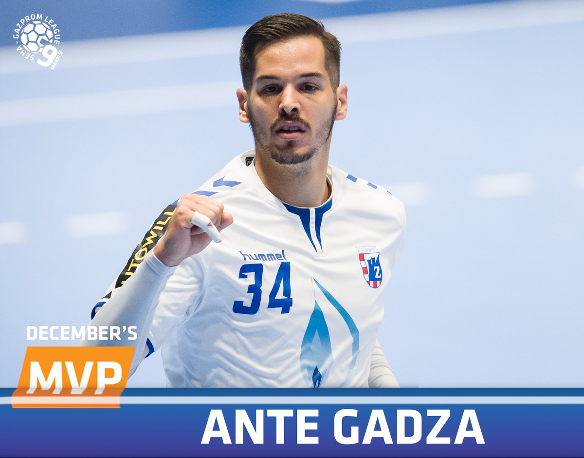 SEHALeague's tweet photo. MVP title for amazing Ante Gadza as the cherry on top of #SEHADecember 🤩💫💪 #SEHALeague #Gazprom #experiencehandball https://t.co/jXZwJR4QOK