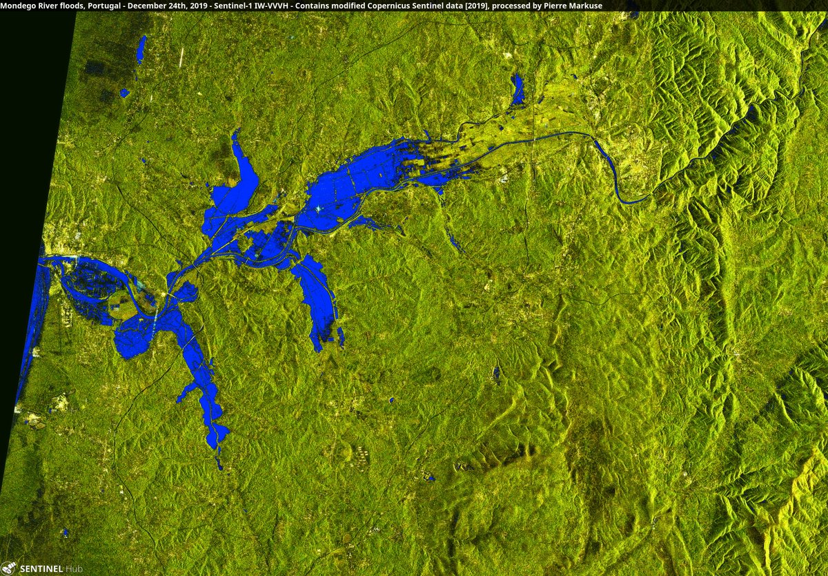 #Mondego River floods, #Portugal🇵🇹 24 Dec 24th 2019 Copernicus/Pierre Markuse