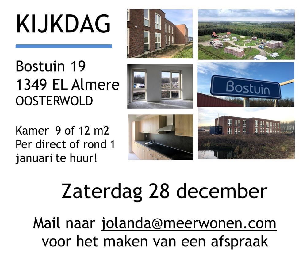 Zoek je een kamer in Almere in groene nieuwe wijk? Wij zoeken sociale en nette huurders #oosterwold #almere #kamer #kijkdag