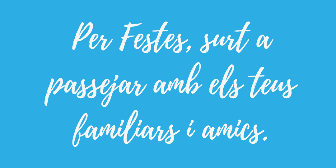MetgesManresa's tweet photo. A més de millorar la digestió i fer activitat física, respirareu aire fresc passantt una estona molt agradable. Petits gestos com deixar el cotxe i anar a comprar els regals caminant o pujar escales en comptes d'utilitzar l'ascensor poden compensar els excessos d’aquestes dates. https://t.co/HsNGBEi3we