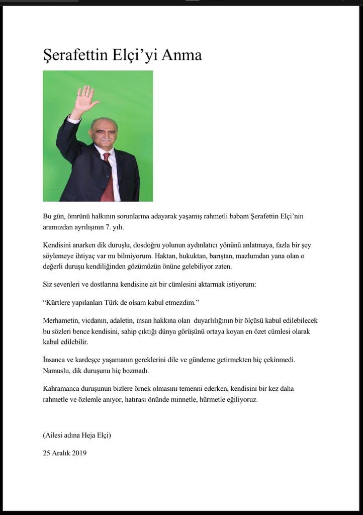 hejaelci's tweet photo. Vefatının 7. yılında Şerafettin Elçi’yi anıyoruz... https://t.co/BO6uKMLkkM