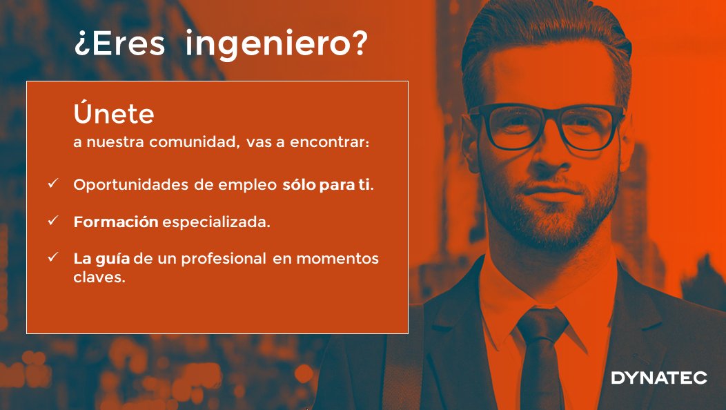DynatecEngineer's tweet photo. Dynatec Empleo. Hoy puede ser una gran día!! Toma el control de tu vida profesional y alcanza tus objetivos profesionales.  En #Dynatec ayudamos  a desarrollar la carrera profesional de los ingenieros #Talento e #Ingeniería Infórmate en https://t.co/hkRT23RKCh https://t.co/gCE5wdJtjm