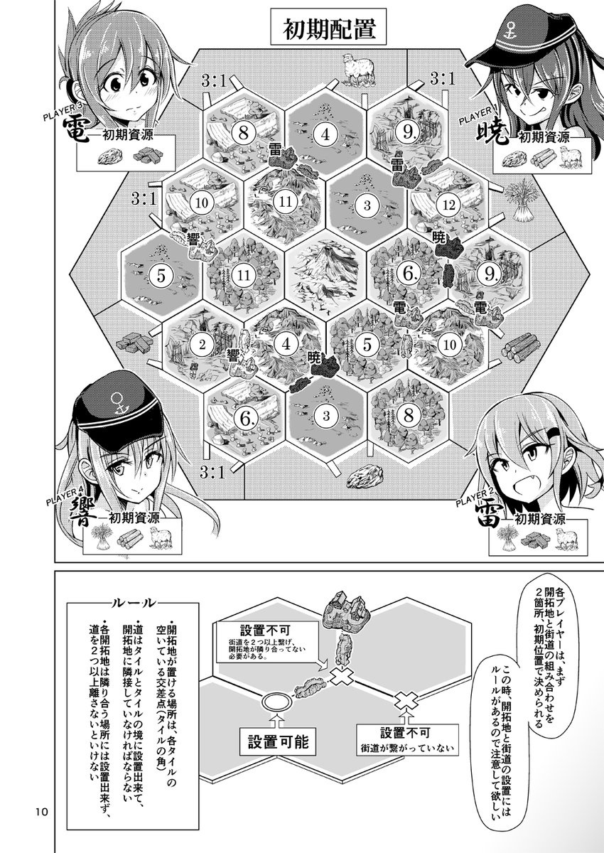 にょにょんば太郎 4 10 11春ゲムマ ソ16 艦娘たちが ボードゲーム カタン で遊ぶ漫画 3 8