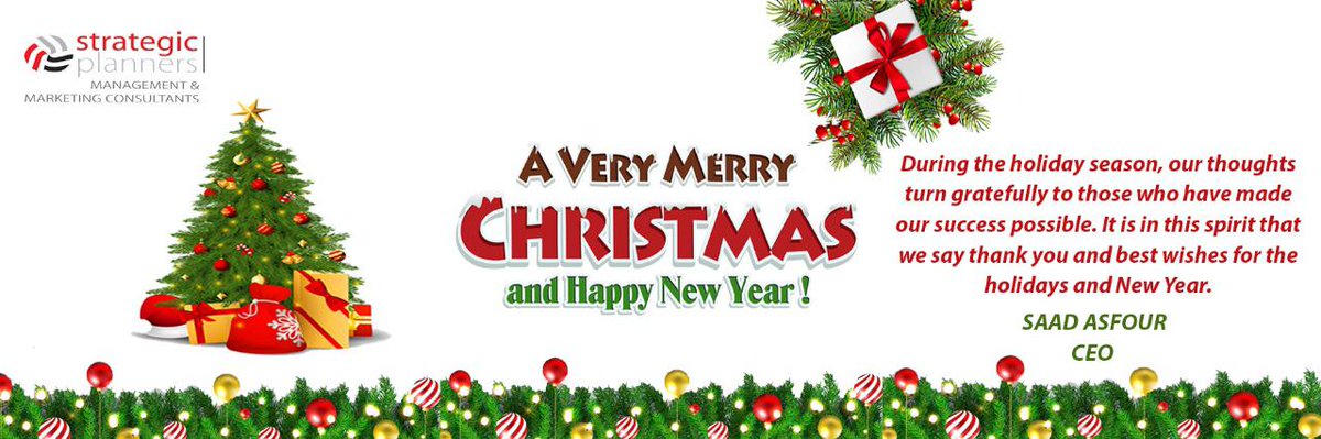 SPlannersMgmt's tweet photo. Merry Christmas and Happy New Year! #StrategicPlanners #SPConsultants #IntegrityAudit #ServiceQualityAudit #CostumerSatisfaction #MysteryShopping #Hotelier #HotelierME #UAE #SaudiArabia #Oman #Bahrain #Jordan #Kuwait #Qatar #GCC https://t.co/DKZ0RrYs1K
