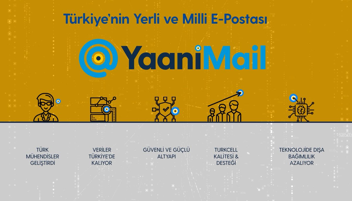 Turkcell mühendislerimiz tarafından geliştirilen yerli ve milli e-posta servisimiz ülkemize hayırlı olsun. 📩🇹🇷 #YaaniMail 
@YaaniTR
👉🏽turkcell.li/YaaniMail
