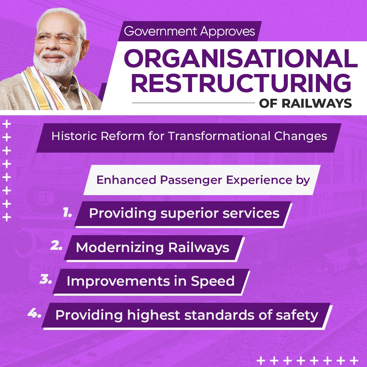drm_tvc's tweet photo. #UnifiedRailways Transformational Restructuring of the Indian Railways. Unifying eight Group A services of the Railways into a Central Service called Indian Railway Management Service, to expedite decision making and promote rational decision making. @GMSRailway https://t.co/NcJOZm5ubO
