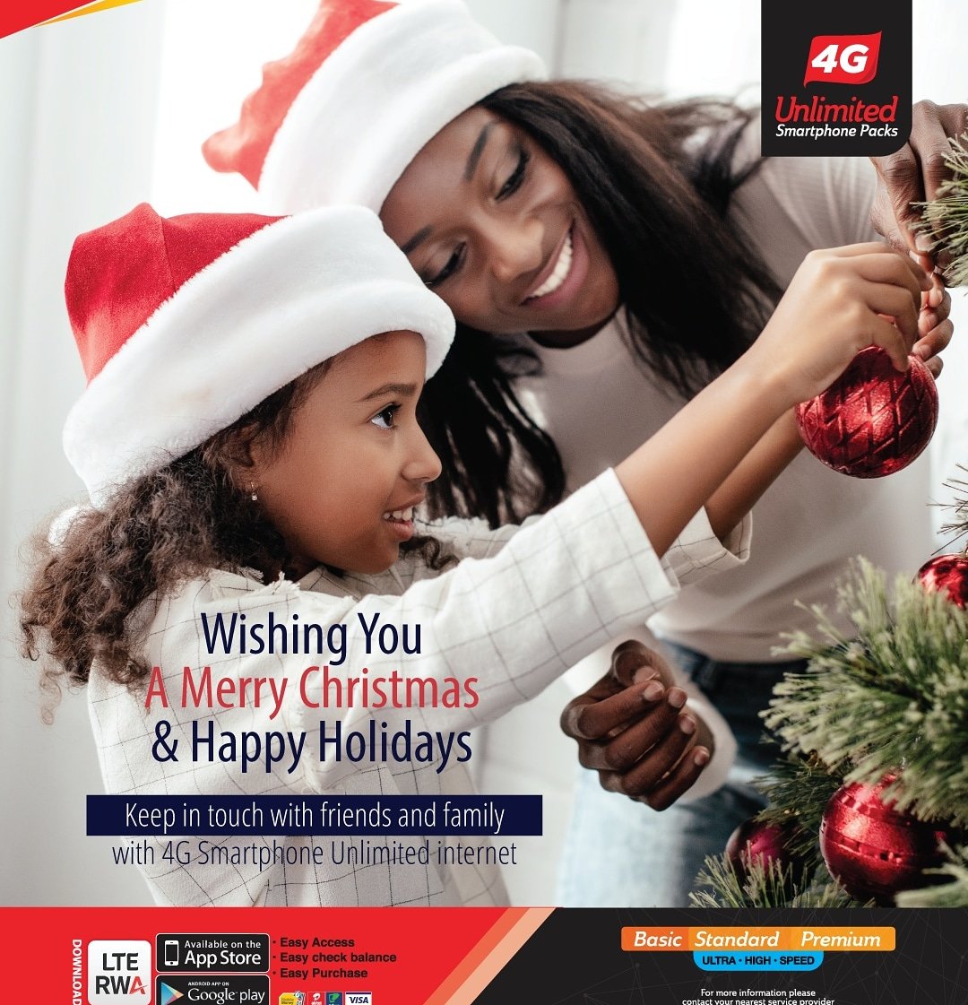 #happyChristmasEve
It's almost Christmas,a perfect time to keep in touch with your friends and family celebrating the Joy of the season.
#go4gunlimited #unlimiteddata #connect #browse #fullHD #4gforall 
Wishing you <a href="/4gusersinrwanda/">4G Users In Rwanda</a> a Merry Christmas and happy holiday with 4G LTE