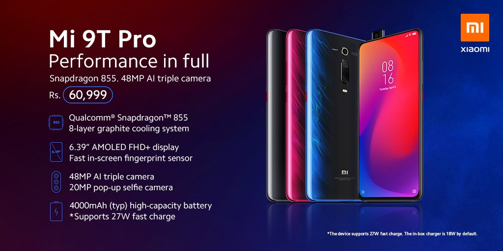 Xiaomi_Pakistan's tweet photo. Which #Mi9TPro feature is your favorite?
1. Snapdragon 855
2. 6.39" AMOLED FHD+ display
3. 48MP AI triple camera
4. 4000mAh (typ) high-capacity battery
#PopUpInStyle
Shop now: https://t.co/hPSkMRFC4U
*Also available at Mi Exclusive stores. https://t.co/BpngwDG9Sq
