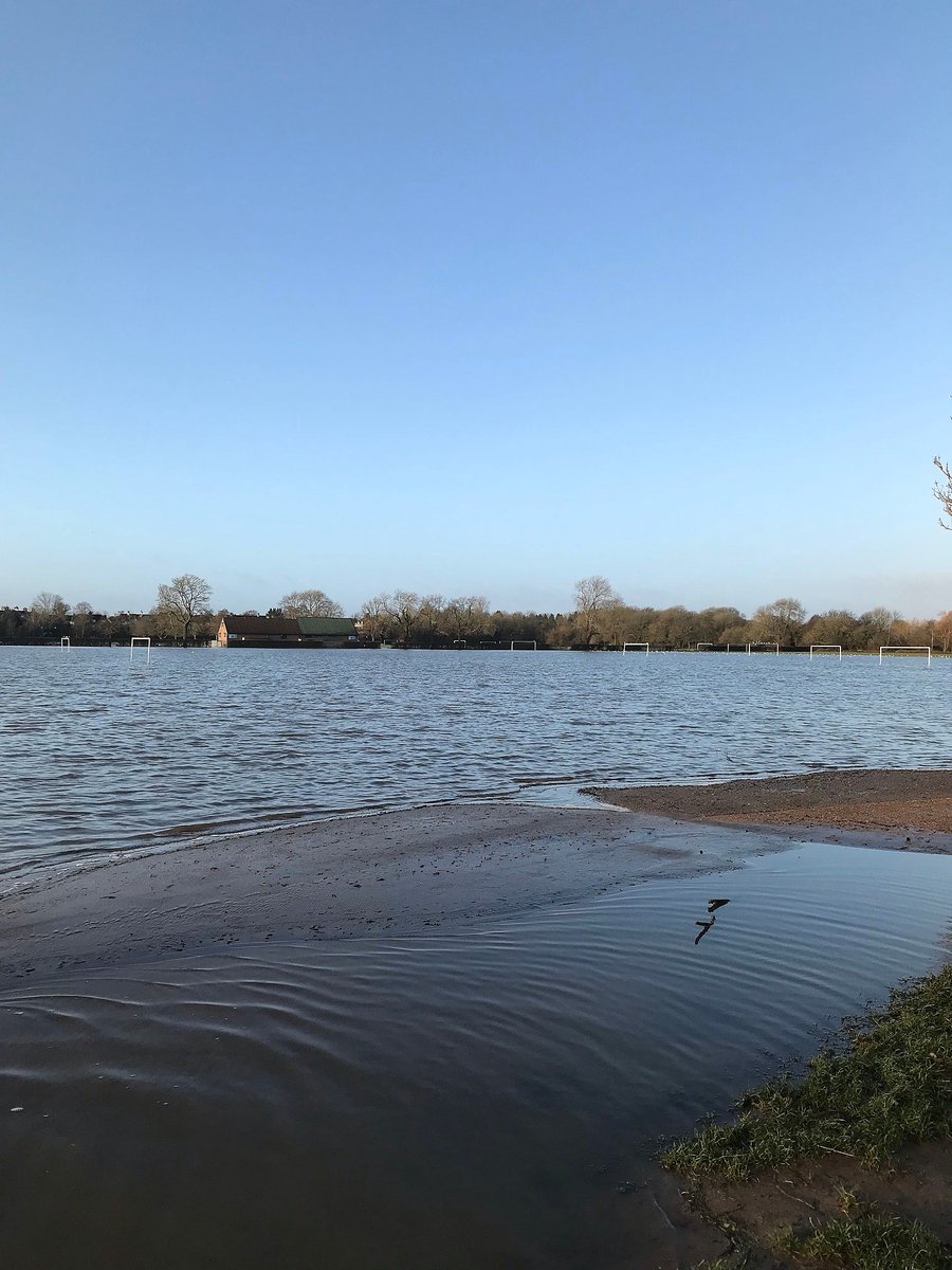 TMBC_Kent's tweet photo. Now we have a drier spell the river water levels in Tonbridge have receded. Whilst you're out and about over the Christmas period, please remember that  there still remains significant levels of standing water at the Racecourse Sportsground so please take care around the area. https://t.co/iqf6ezt5PM