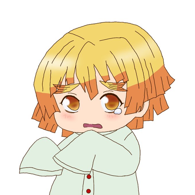 月華瑠璃さんがTwitterに投稿した我妻善逸(鬼滅の刃)のイラスト。