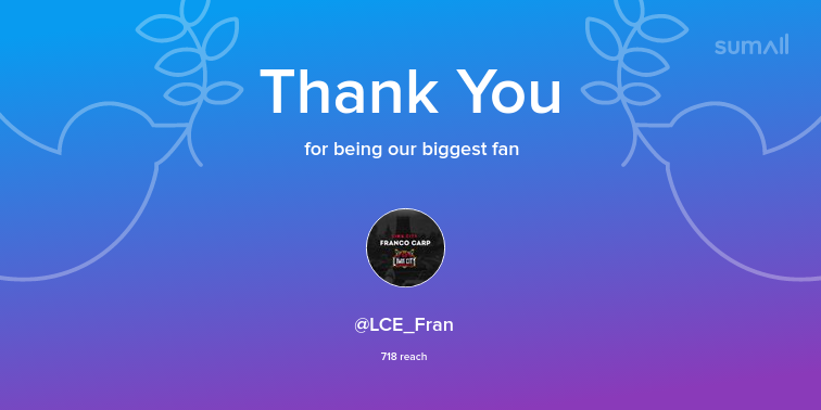 Our biggest fans this week: LCE_Fran. Thank you! via sumall.com/thankyou?utm_s…