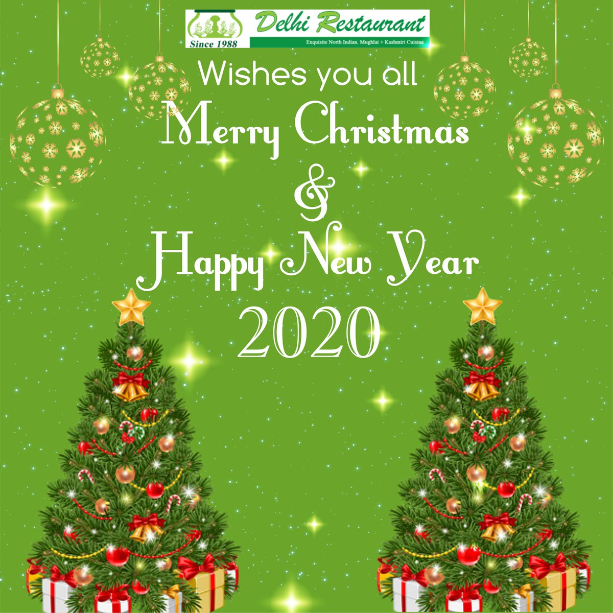delhisg's tweet photo. 🎄 Delhi Restaurant wishing you all a Merry Christmas and a Happy New Year, full of joy and success✨.
#delhirestaurantsg #wishes #happy #christmas #merrychristmas #newyear2020 #enjoyment #celebrate #fun #happiness #joy #party #xmas #singapore #gift #newyear #2020 https://t.co/56G27KMY4e