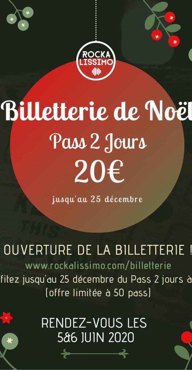 Plus que quelques pass disponibles au tarif de Noël !