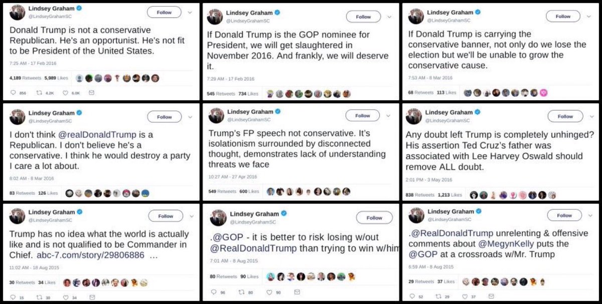 gr888shopper's tweet photo. @glennkirschner2 My, what a different tune @LindseyGrahamSC and #MoscowMitchMcConnell aka @senatemajldr are singing 2019… https://t.co/gpLevvzVX7