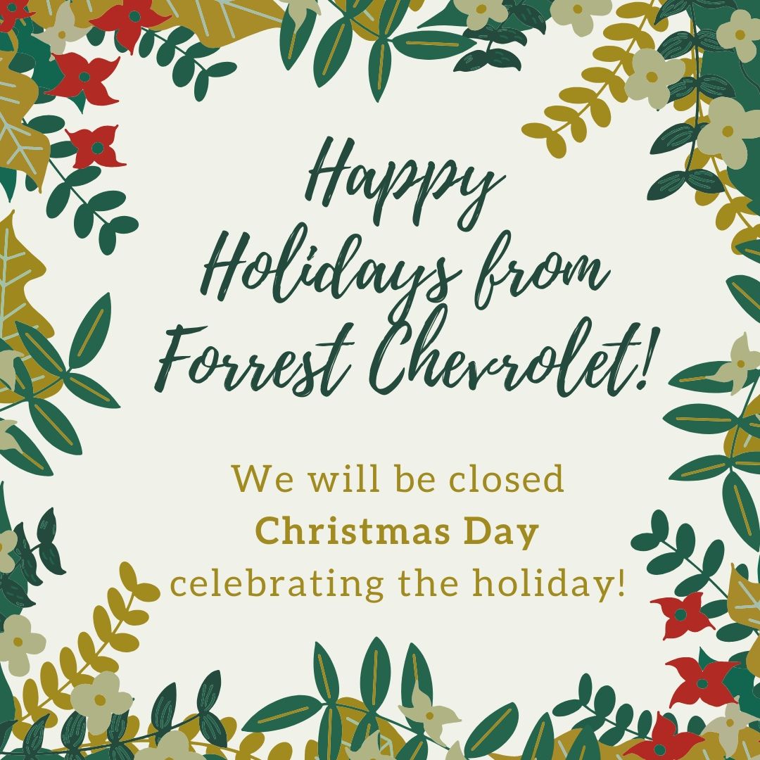 ForrestChevMo's tweet image. Happy holidays! Please note that we will be closed tomorrow, Christmas Day. Visit us today to do your last minute Christmas shopping! 🎁