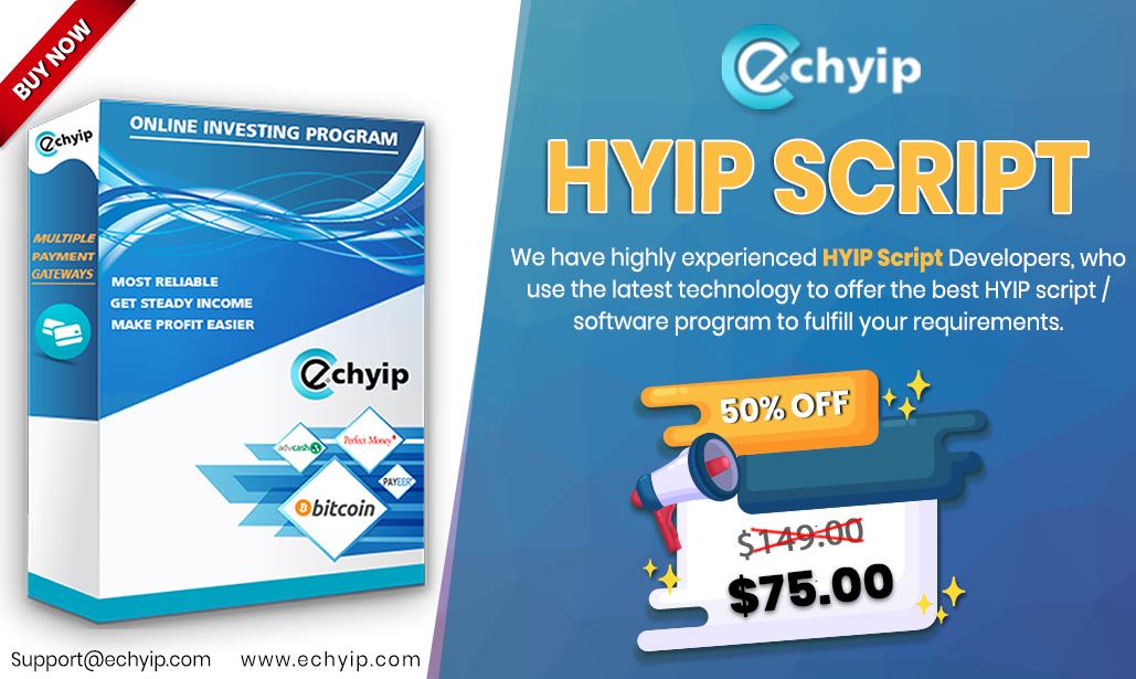 ec_hyip's tweet photo. If you want to give an eye-catching and #professional look to your #website then buy fully #secured, bug-free, & responsive #HYIP_Script from
@ec_hyip.
Buy Now ππ https://t.co/4SZaHME2XV
#Buy_HYIP_Script #Best_HYIP_Script #HYIP_Manager_Script
#HYIP_Combo_Packages https://t.co/Xb1TEYdZeA