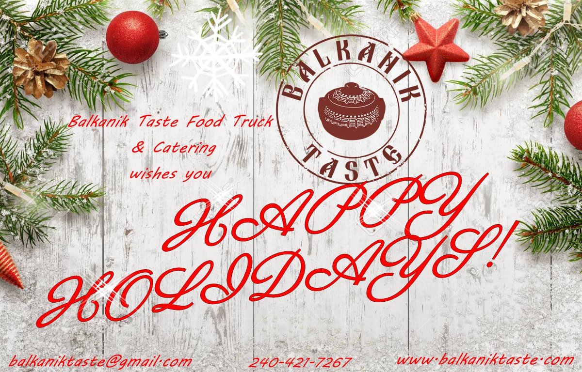 balkaniktaste's tweet photo. Wishing you, your family and friends very Happy Holidays and Happy and wonderful New Year!!!
#happyholidays #merrychristmas #happynewyear #christmas #santa #balkans #balkanchristmas #mocofoodtrucks https://t.co/eI6A3YkQBP