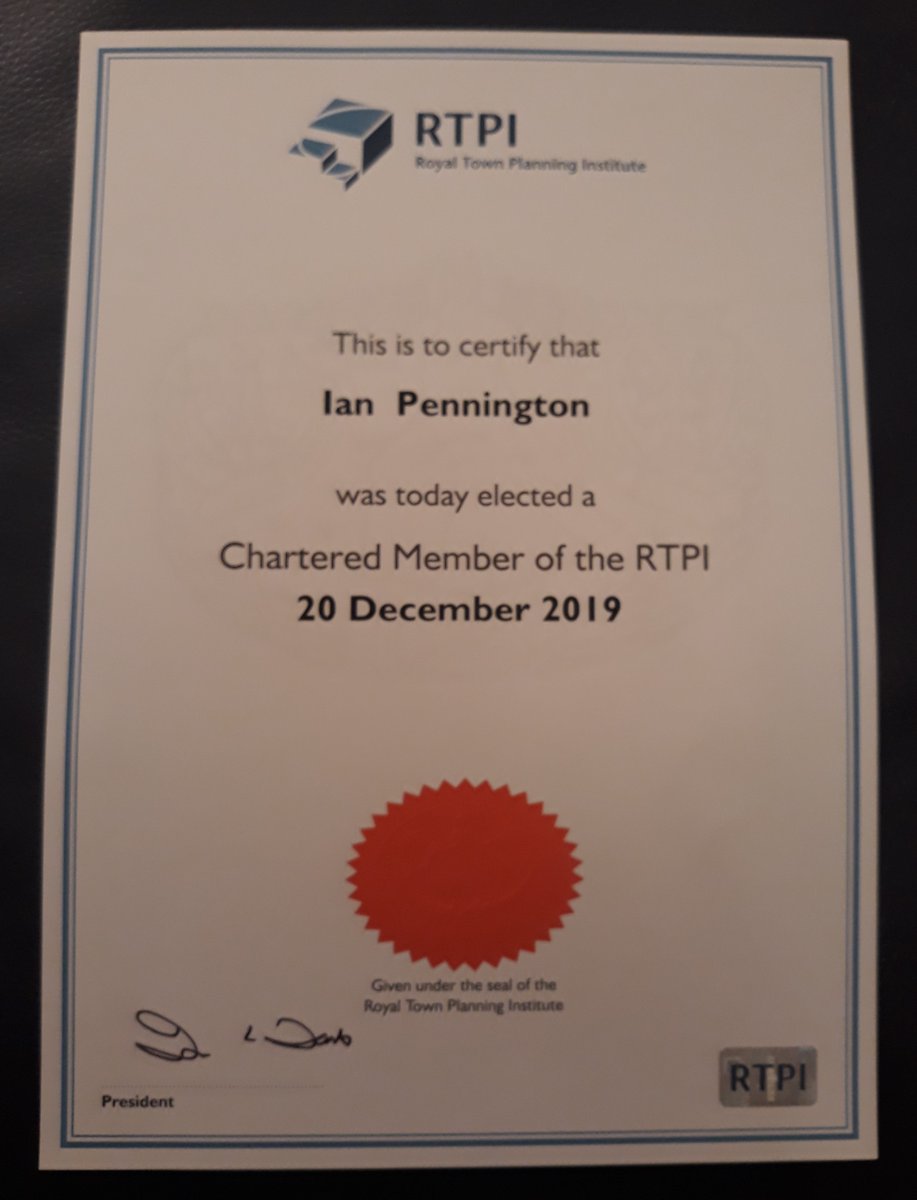 ianjpennington's tweet photo. Buzzing to have been elected as an #RTPICharteredPlanner
#Planning #RTPI #MRTPI @RTPIPlanners @RTPINW https://t.co/6sZaASWgWc