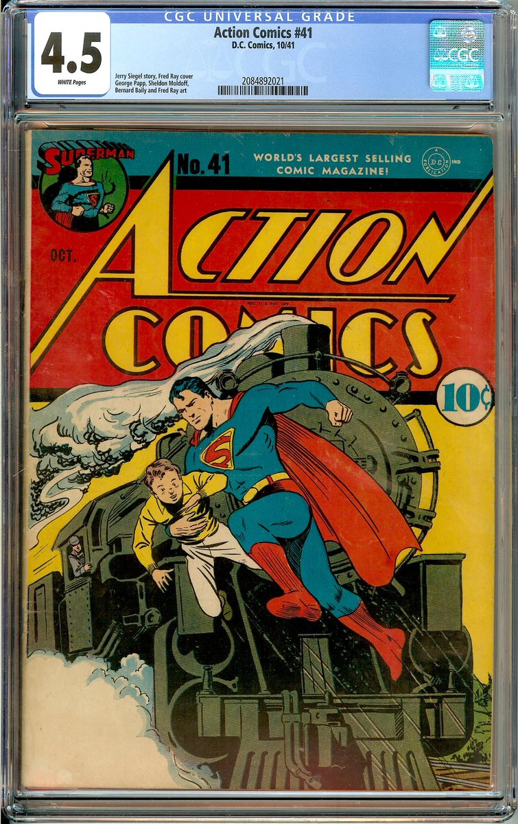 BrowseTheStacks's tweet photo. Action Comics #041 (Oct1941) / Action Comics #048 (May1942)
#Art by #FredRay
#Vintage #Comics #CGC #ComicBooks #ComicArt #DC #DCComics @DCComics #ActionComics #Superman #WWII #40s https://t.co/2OSq2jM1Xp