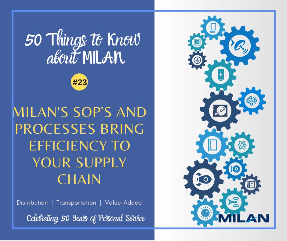 3PLMILAN's tweet photo. Standard Operating Procedures with efficient workflow processes can bring efficiency to your supply chain.  Contact MILAN to learn how we can help you.  https://t.co/RFHvPqp7b8 https://t.co/VVtw8SZKFn