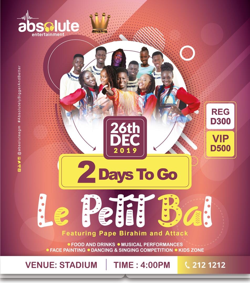 BBlackBarbie's tweet photo. #CountDown #2DaysToGo
P’tit Bal ⭐All Stars⭐
Thursday, 26th December
📍Independence Stadium, Bakau
Time: 4pm
____________________
Food▪Drink▪Dancing Competition▪Singing▪Face Painting▪Kids Zone▪
#AbsolutelyFun #AbsoluteBal https://t.co/DYCOtLOSk6