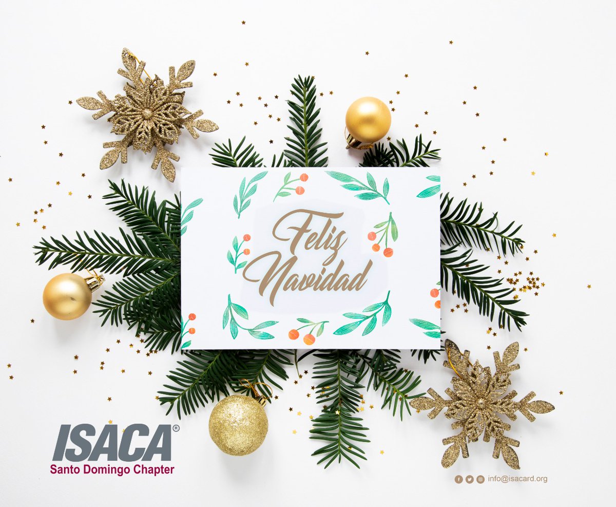 isacasdchapter's tweet photo. Queremos compartir contigo nuestros mejores deseos:
Que en esta Navidad el mejor regalo que recibas sea estar junto a tus seres queridos compartiendo paz, esperanza, alegría y amor.
¡Feliz Navidad!
ISACA Santo Domingo Chapter
#ISACASD #ISACASDC #ISACASDChapter #FelizNavidad https://t.co/3BwWtYccMZ