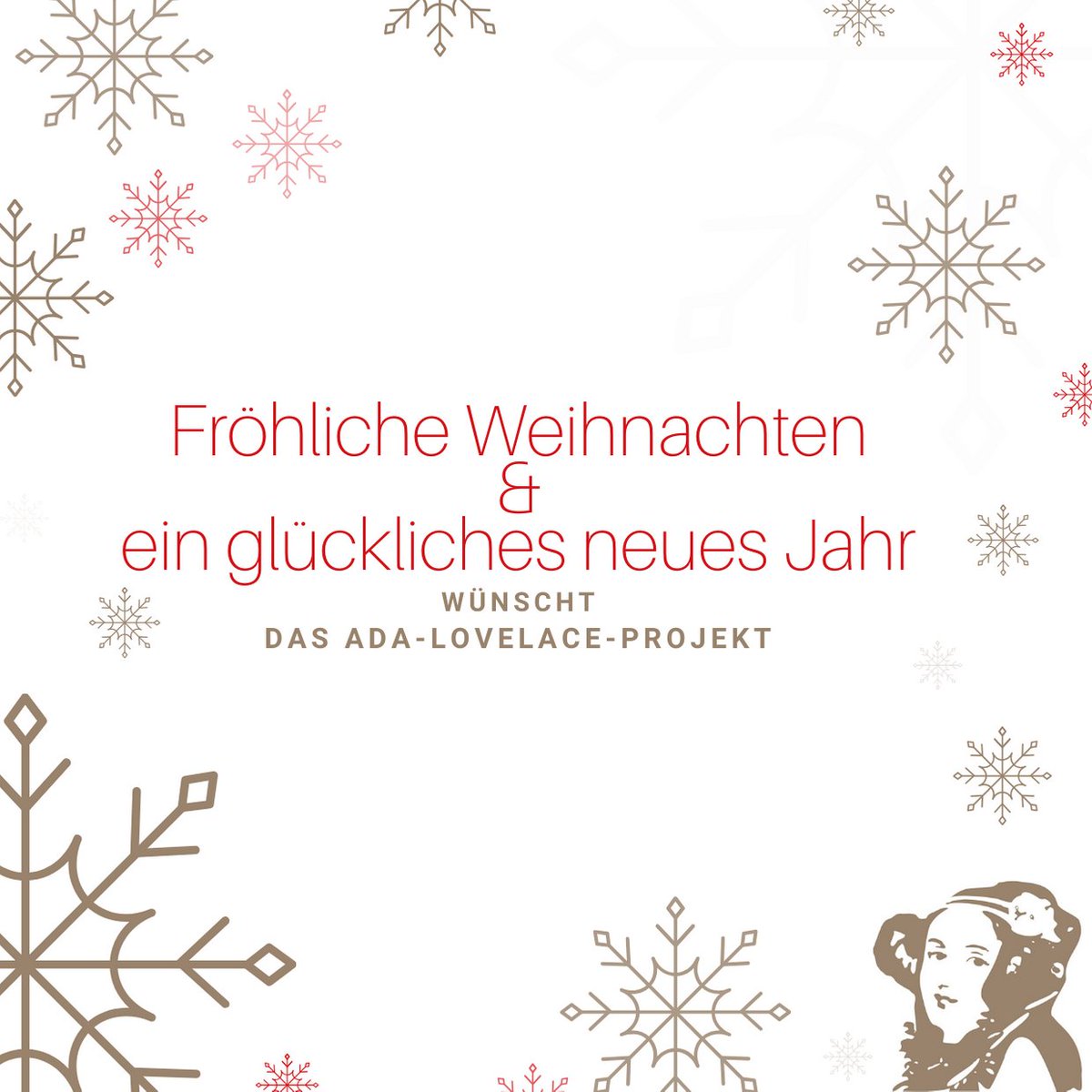 Nach einem arbeitsintensiven Jahr freuen wir uns über unzählige erreichte Schülerinnen, denen wir einen praktischen Eindruck und den Spaß an #MINT vermitteln konnten. Wir freuen uns auf ein spannendes 2020 und wünschen fröhliche Weihnachten. #wasichwilldaskannich #adalovelace 🎄
