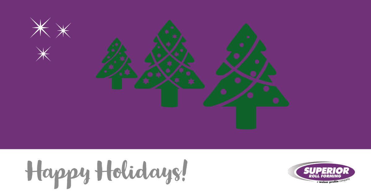 SuperiorRoll's tweet photo. Merry Christmas &amp; Happy Holidays from all of us at Superior Roll Forming! https://t.co/riMly5LMUL