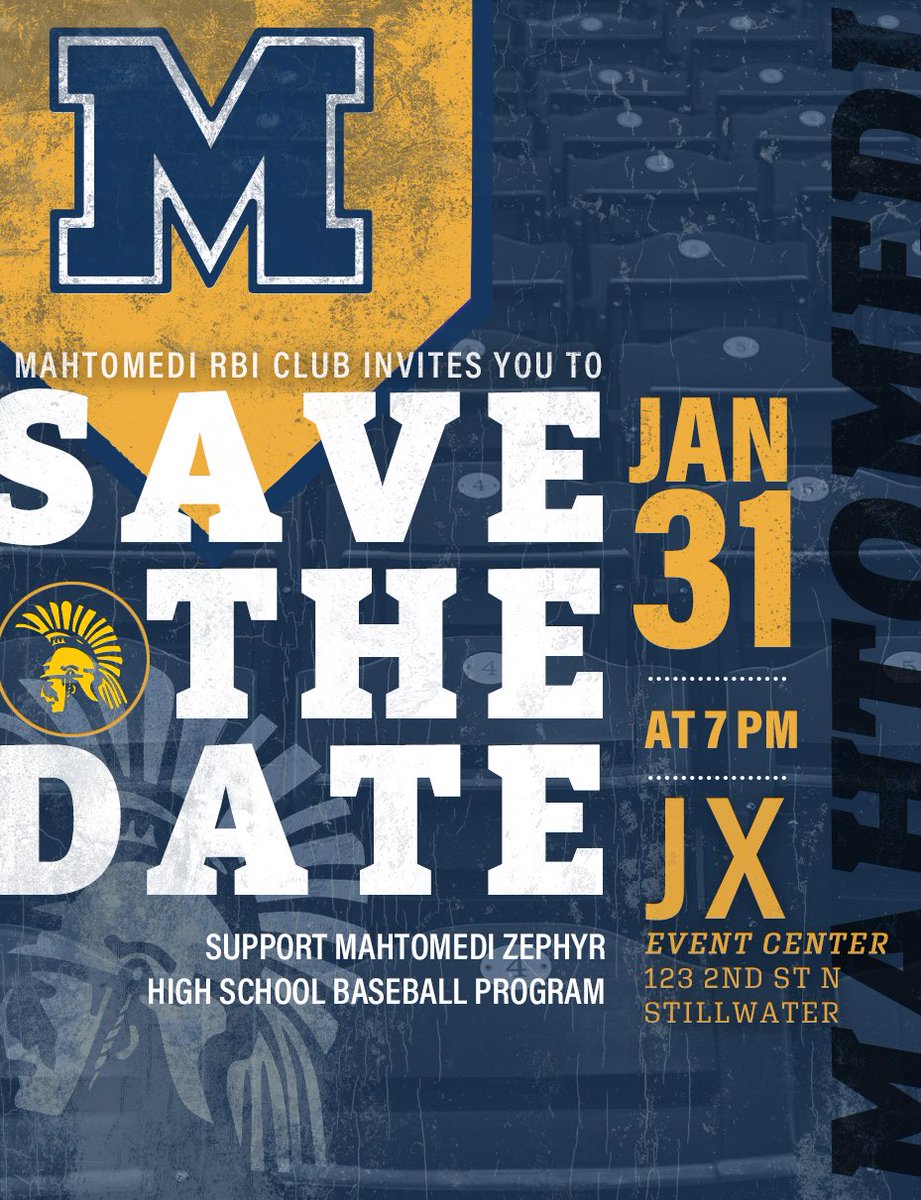 Attention Mahtomedi alumni baseball players...please consider joining us on the 31st. Please retweet. This will be a great opportunity to reconnect and support the program. Ticket information coming soon. Get the gang back together for a fun night in Stillwater
