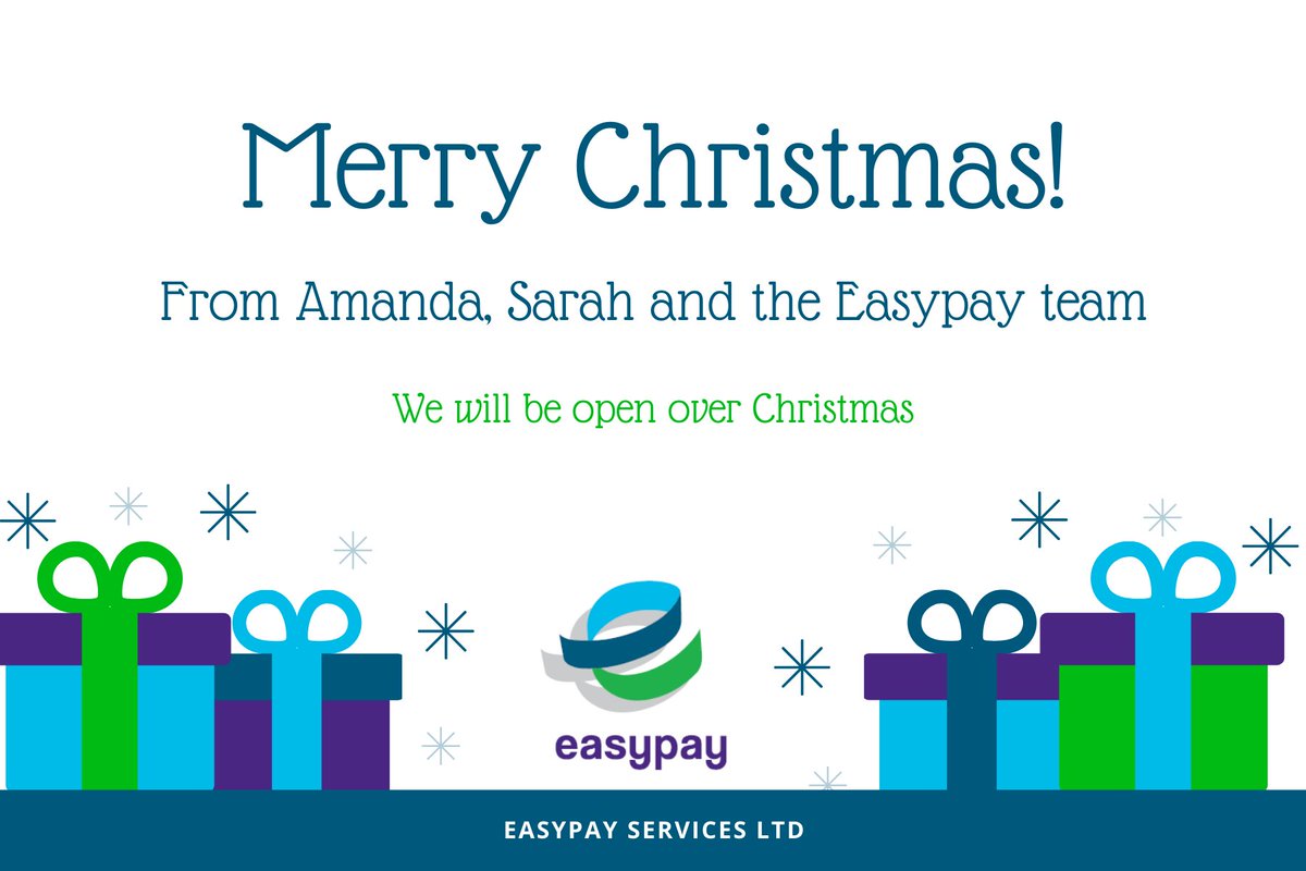 Merry Christmas from Amanda, Sarah and the Easypay team! We will be open over Christmas except on bank holidays. #Easypay #holiday #merrychristmas