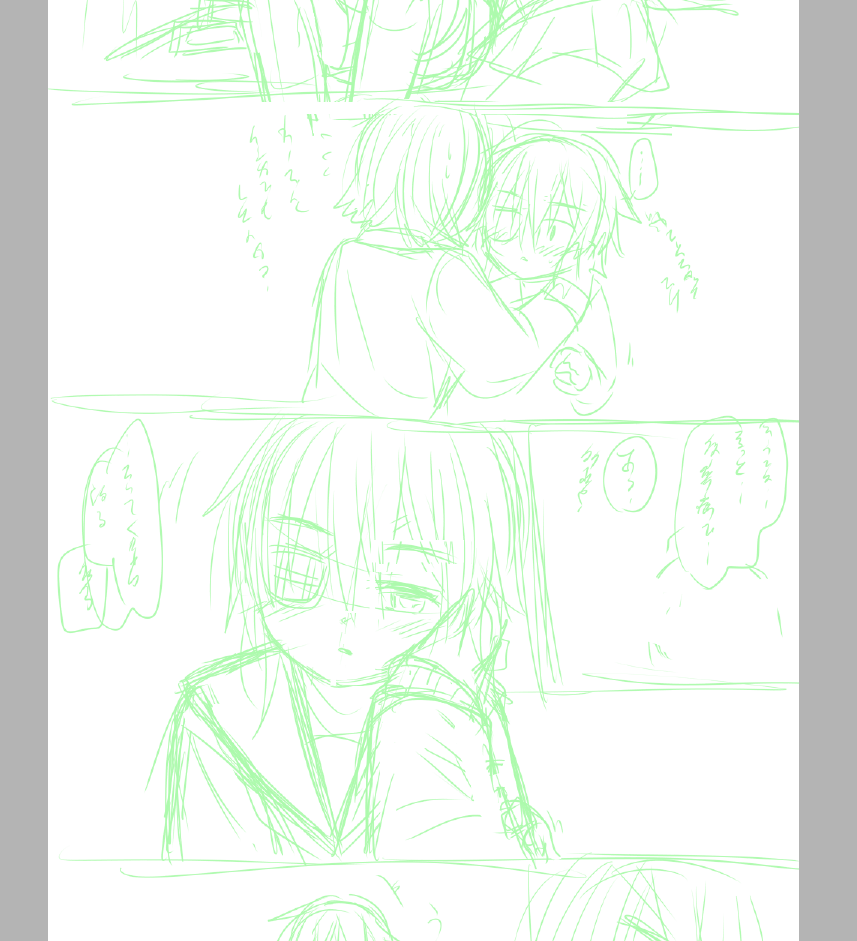 (最高の天木曾概念叩きつけてもらったのでざくざくラフ描いてた…??) 
