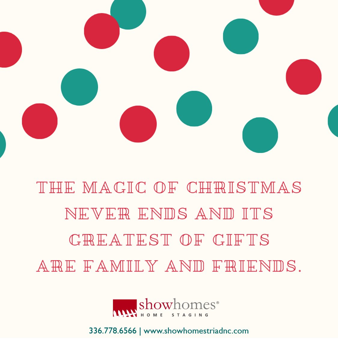 ShowhomesTriad's tweet photo. Happy Holidays from all of us at Showhomes of the Triad!  We hope you all enjoy this time with family and friends.

#showhomestriadnc #homestaging #homeupdating #homerestyling #homemanagers #stagingdesign #triadnc #triadrealestate https://t.co/fwQYyaQStd