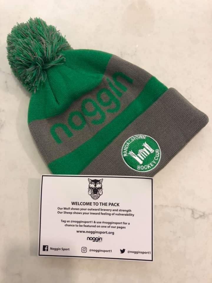 Thank you to Noggin Sport for our fabulous new bobble hats. Randalstown Hockey Club are Supporting a great charity and we have now officially become part of the wolf pack. #mentalhealth #nogginsport <a href="/nogginsport1/">Noggin Sport</a> 💚🏑