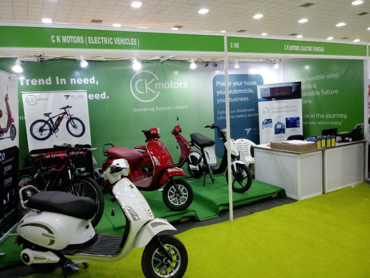 pureenergyindia's tweet photo. C K Motors, Our partner from Tamilnadu exhibiting PURE EV vehicles in the Coimbatore Expo
#pureev #Pureli #Emobility #gogreen #Getelectrified #EV #ebike #zeroemissions #electricvehicles https://t.co/Jc28DfMXNM